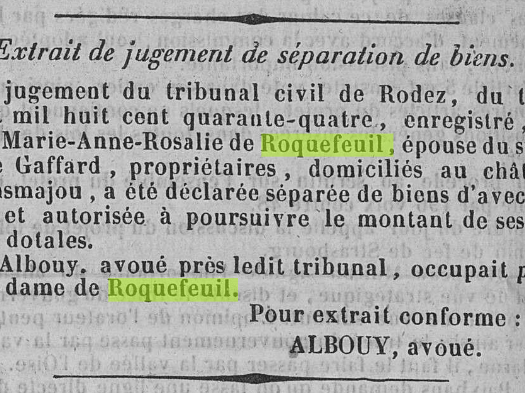 6 juillet 1844 -Journal de l'Aveyron