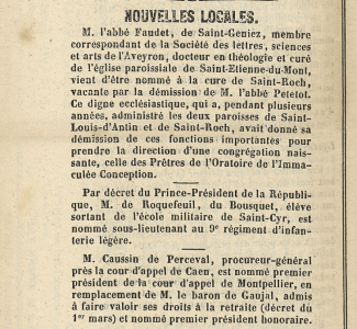 30 octobre 1852 - Bulletin d'Espalion