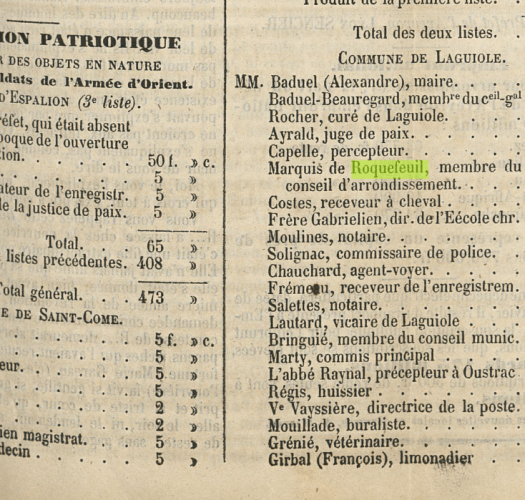 Bulletin-dEspalion-1855-Marquis-de-Roquefeuil-5Francs-souion-patriotique
