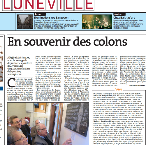 21 novembre 2014 - L'Est Républicain