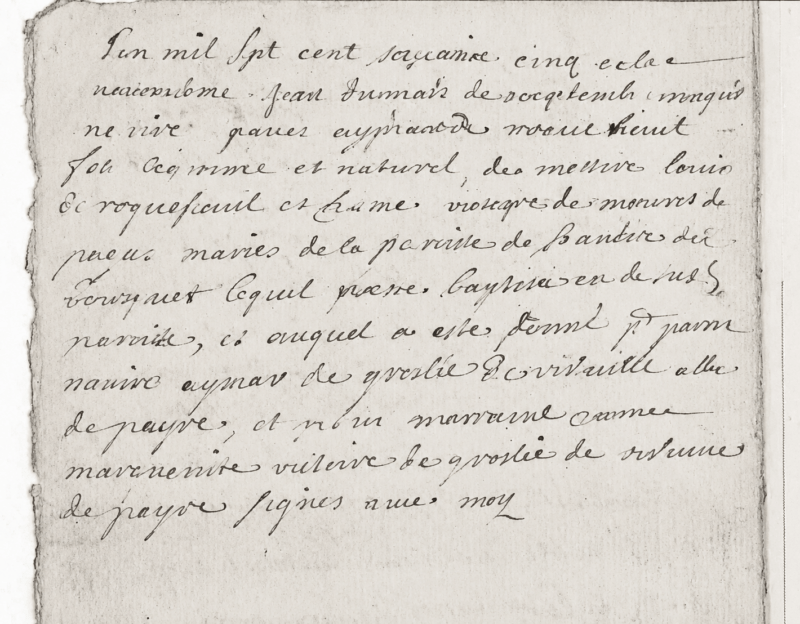 1665 - Acte de naissance de Jacques-Aymar de Roquefeuil futur lieutenant général des armées navales