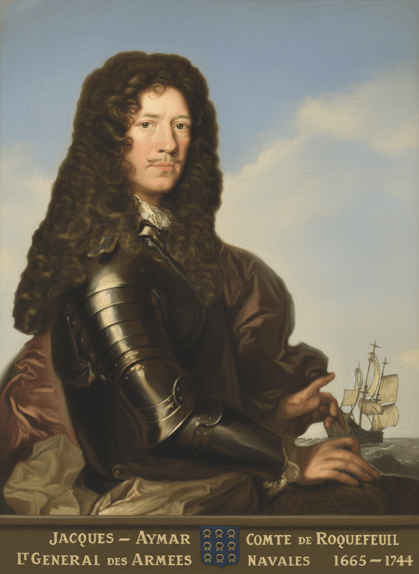 Jacques-Aymar, comte de Roquefeuil et du Bousquet, Lieutenant général des armées navales. 1665-1744